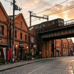 赤れんが建築と橋梁が印象的なノスタルジックな街並み