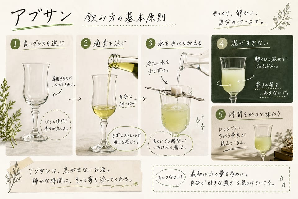 アブサンの飲み方完全ガイド｜伝統的な加水から失敗しにくい比率まで：飲み方の基本原則