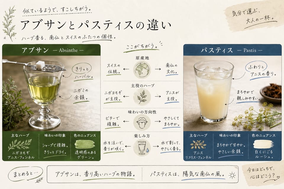 アブサンとは？味・度数・飲み方・幻覚の誤解まで解説：パスティスとの違い