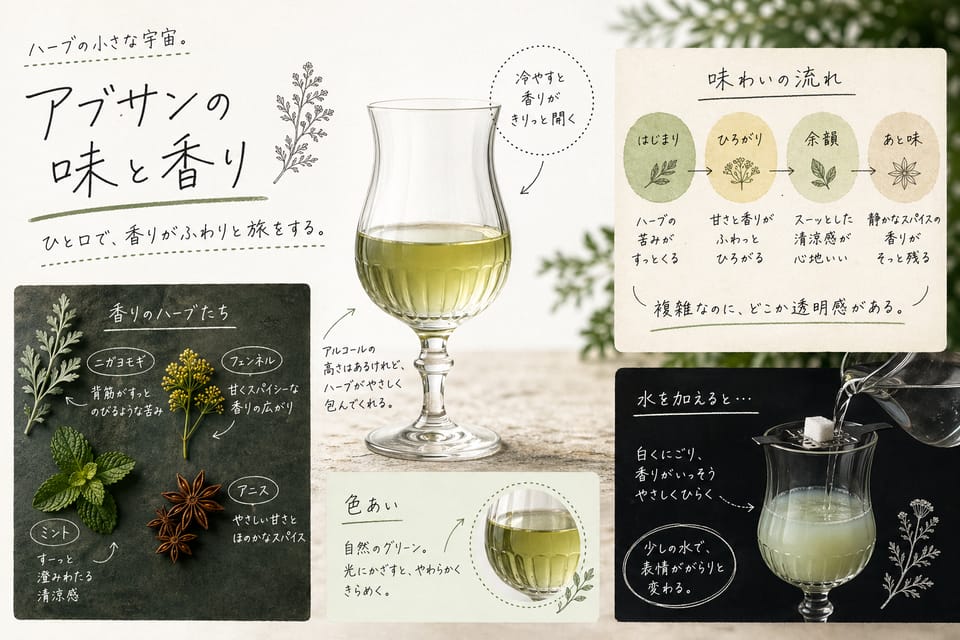アブサンとは？味・度数・飲み方・幻覚の誤解まで解説：アブサンの味と香り