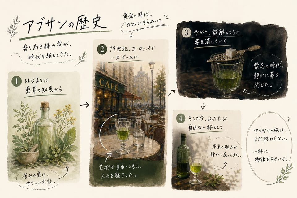 アブサンとは？味・度数・飲み方・幻覚の誤解まで解説：アブサンの歴史