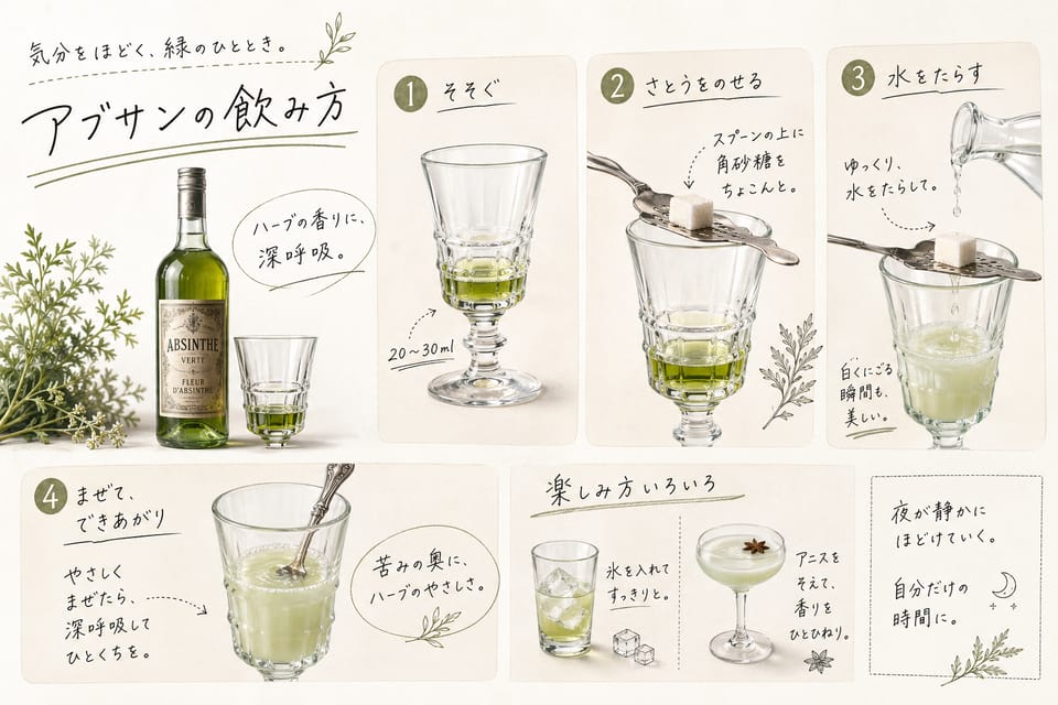 アブサンとは？味・度数・飲み方・幻覚の誤解まで解説：アブサンの飲み方