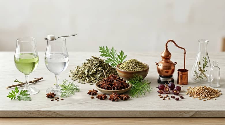 アブサンの種類一覧｜ヴェール・ブランシュ・蒸留品の違いを整理：種類は三つの軸で考える