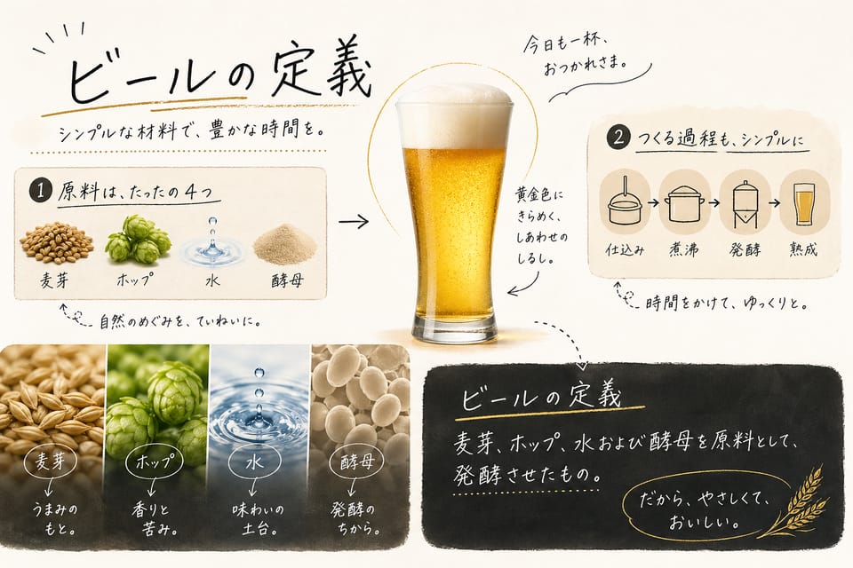 ビールと発泡酒の違いとは？新ジャンルとの関係も解説：ビールの定義