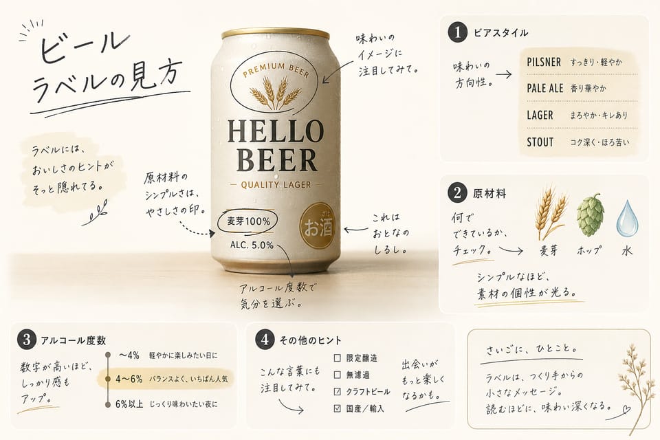 ビールと発泡酒の違いとは？新ジャンルとの関係も解説：ラベルの見方