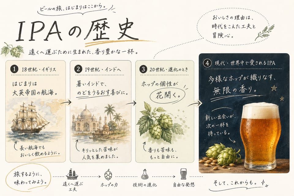 IPAとは？意味・味・苦味・種類・選び方を解説：IPAの歴史