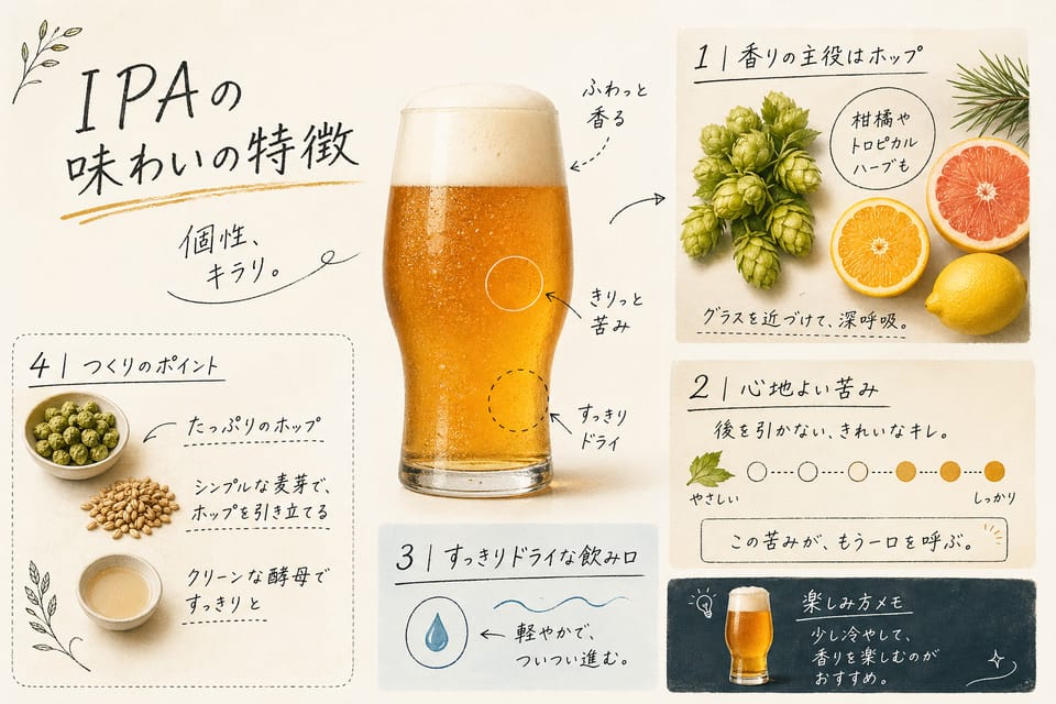 IPAとは？意味・味・苦味・種類・選び方を解説：IPAの味わいの特徴