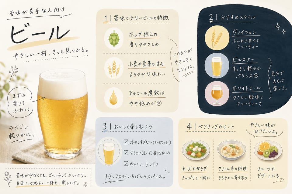 ビールのおすすめはどう選ぶ?初心者向け・タイプ別の選び方:苦味が苦手な人向け