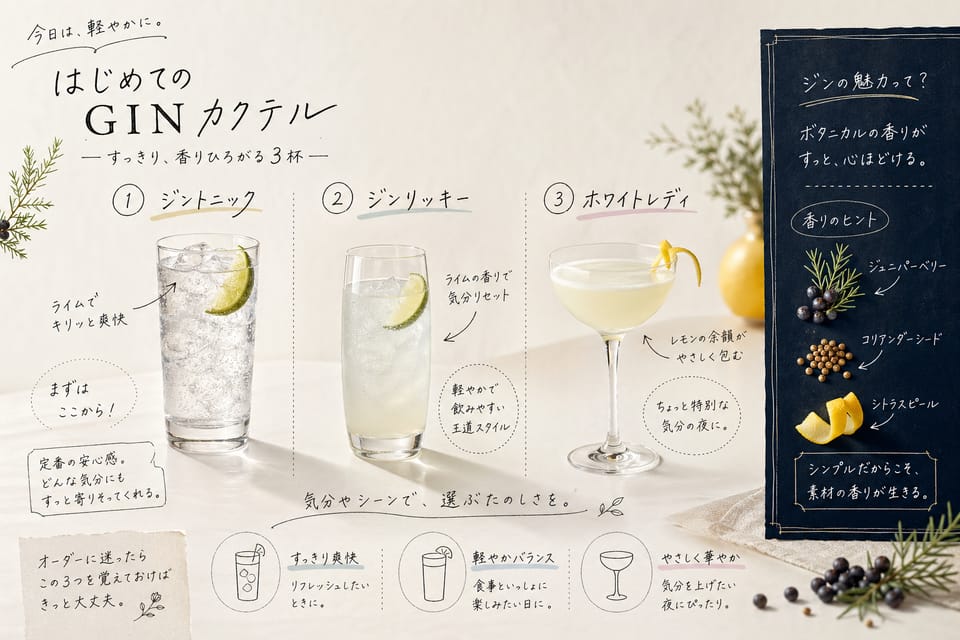 ジンカクテル一覧｜定番から家で作りやすい一杯まで解説：まず覚えたい定番ジンカクテル