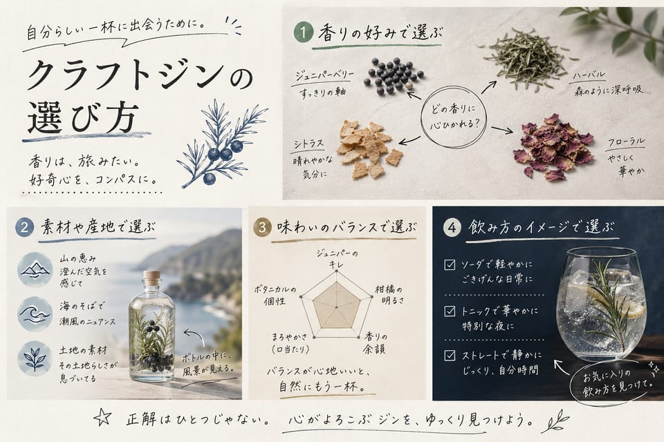 クラフトジンとは？定義が曖昧な理由から魅力まで解説：クラフトジンの選び方