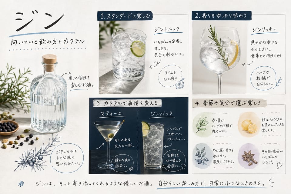 ジンとウォッカの違いを徹底比較｜香りと役割は何が違うのか：向いている飲み方とカクテル