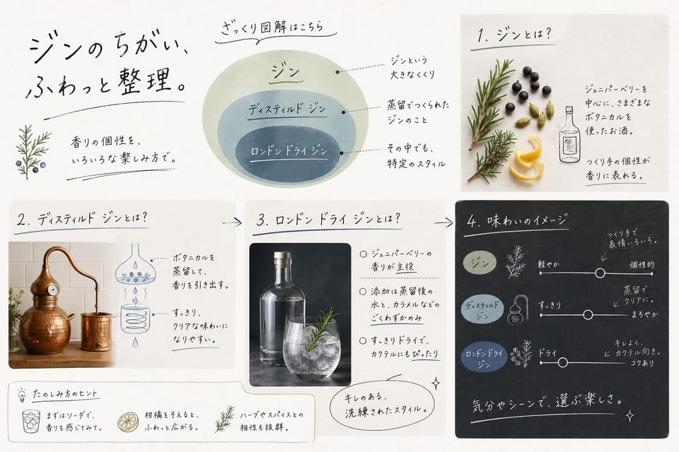 ロンドンドライジンとは？定義と製法を正確に解説：Gin・Distilled Gin・London Dry Gin の違い