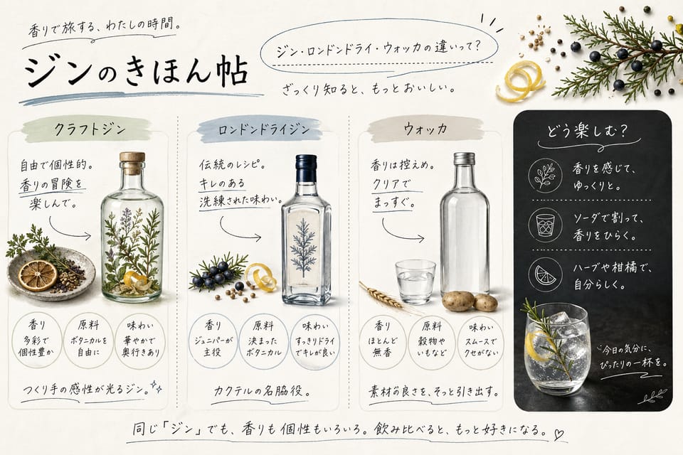 ジンとは？味・種類・飲み方を初心者向けにわかりやすく解説：クラフトジン・ロンドンドライジン・ウォッカとの違い