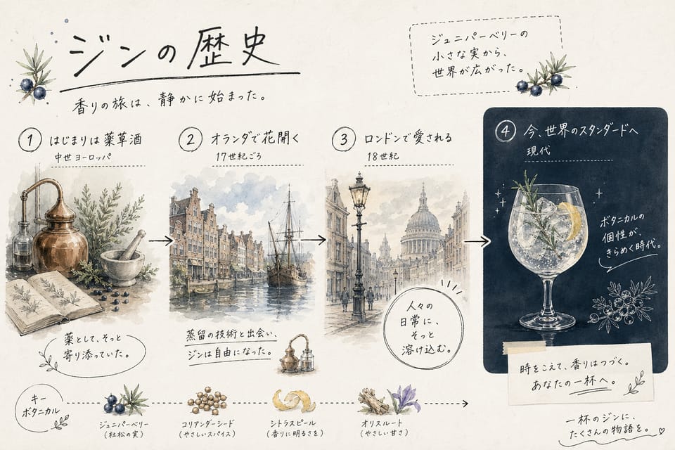 ジンとは？味・種類・飲み方を初心者向けにわかりやすく解説：ジンの歴史