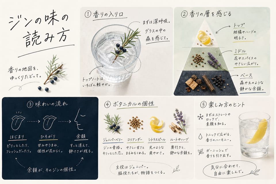 ジンとは？味・種類・飲み方を初心者向けにわかりやすく解説：ジンの味の読み方
