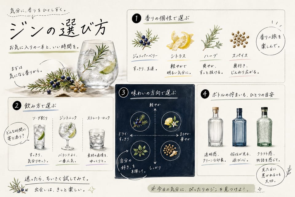 ジンとは？味・種類・飲み方を初心者向けにわかりやすく解説：ジンの選び方
