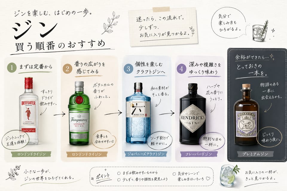 ジンのおすすめはどう選ぶ？初心者から失敗しにくい選び方：買う順番のおすすめ