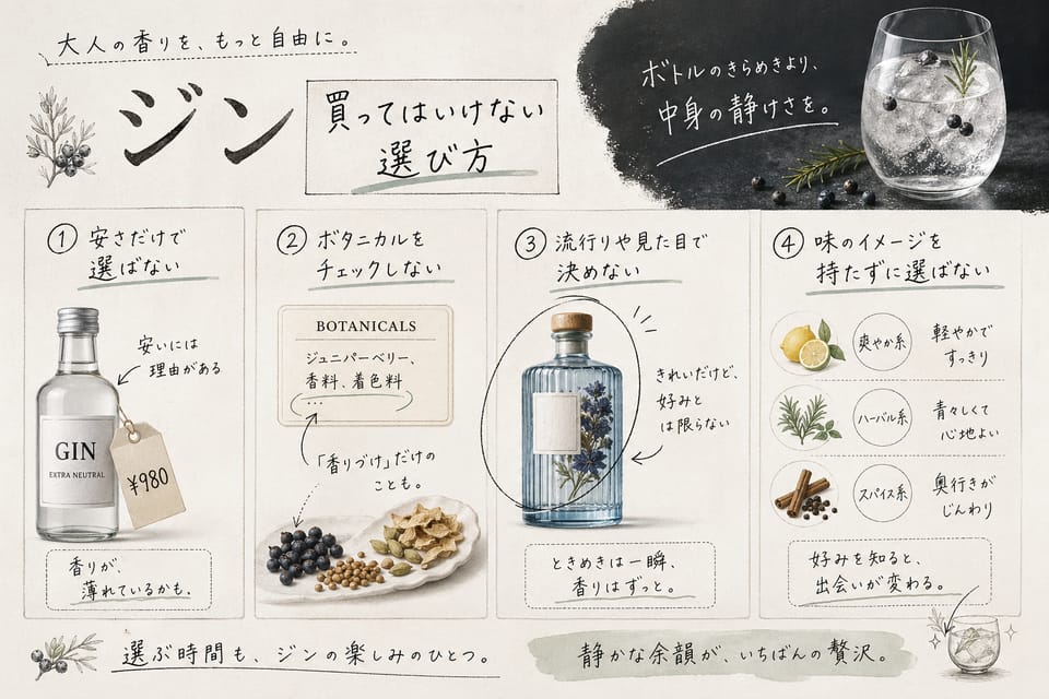 ジンのおすすめはどう選ぶ？初心者から失敗しにくい選び方：買ってはいけない選び方