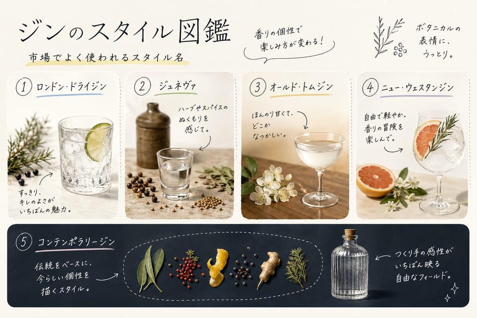 ジンの種類一覧｜定義とスタイルをまとめて解説：市場でよく使われるスタイル名