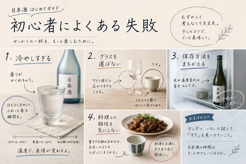 日本酒の飲み方完全ガイド｜温度・酒器・燗酒・和らぎ水：初心者によくある失敗