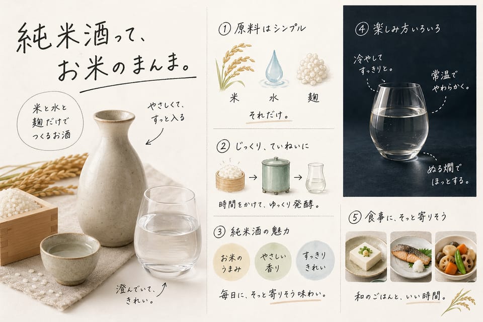 純米酒とは？吟醸酒・本醸造酒との違いまで解説：純米酒とは何か