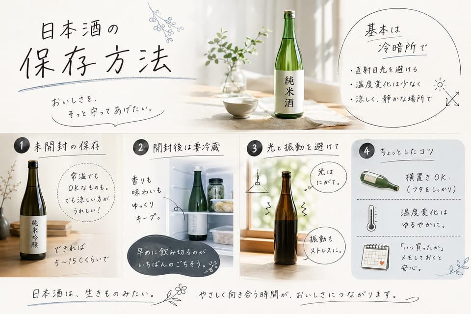日本酒とは？初心者から専門家までわかる完全ガイド：日本酒の保存方法