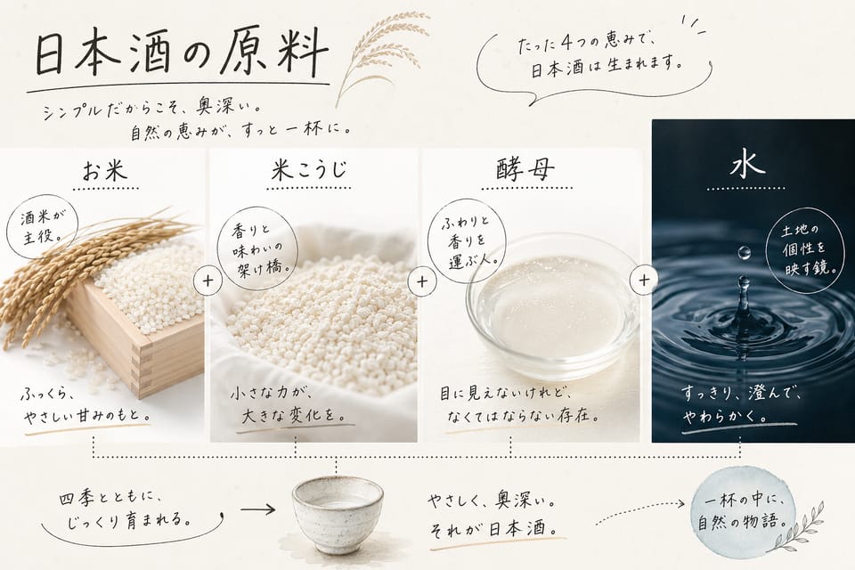 日本酒とは？初心者から専門家までわかる完全ガイド：日本酒の原料