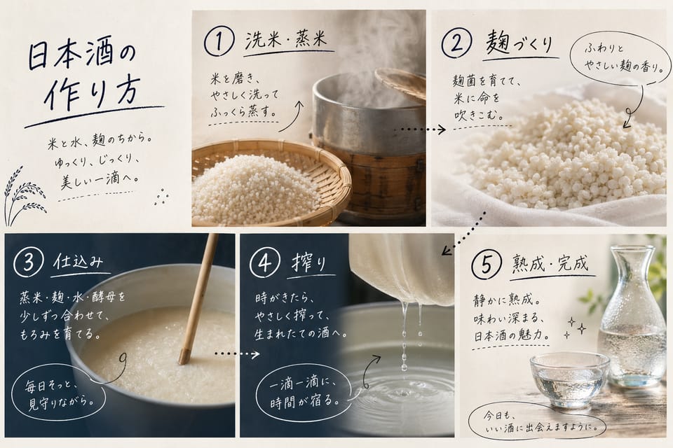 日本酒とは？初心者から専門家までわかる完全ガイド：日本酒の作り方