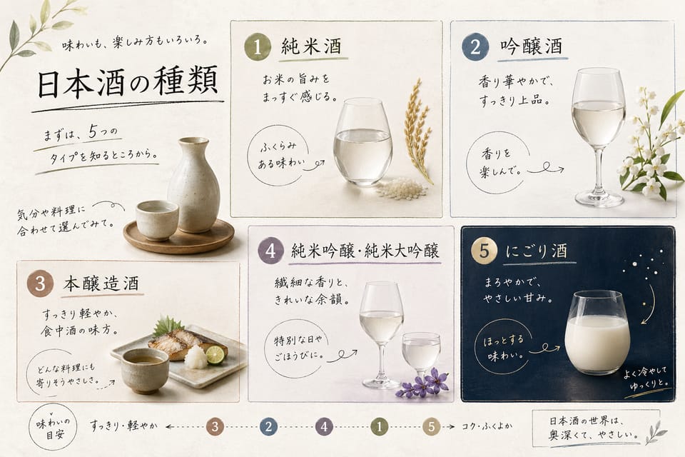 日本酒とは？初心者から専門家までわかる完全ガイド：日本酒の種類