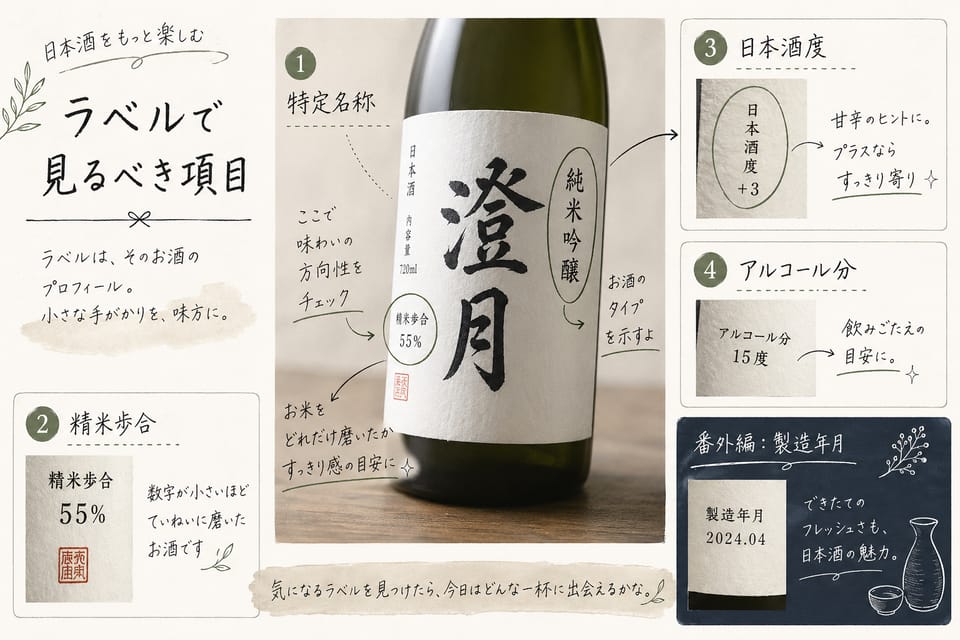 日本酒のおすすめはどう選ぶ?初心者向けの選び方を解説:ラベルで見るべき項目