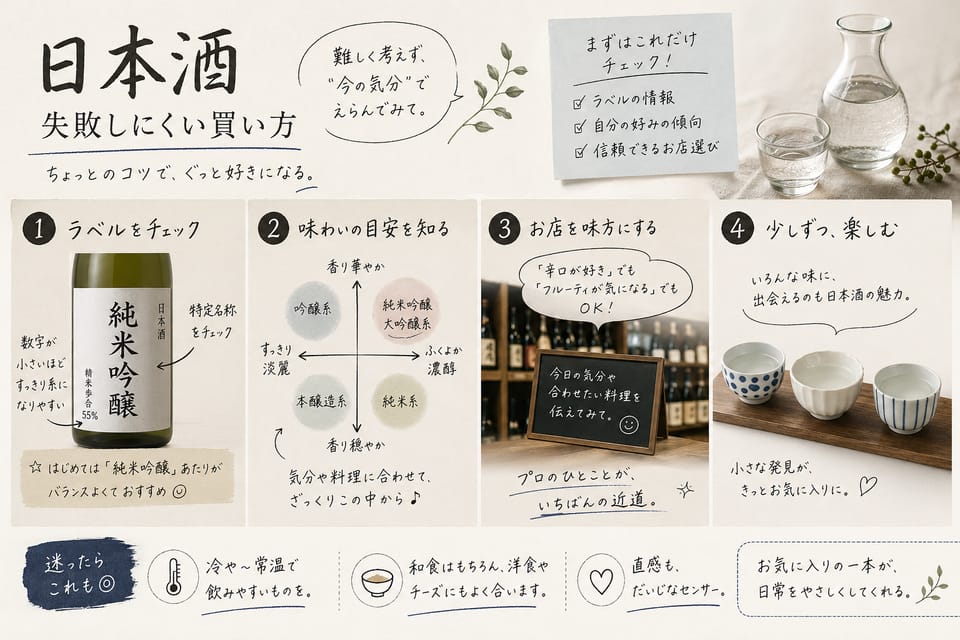 日本酒のおすすめはどう選ぶ?初心者向けの選び方を解説:失敗しにくい買い方