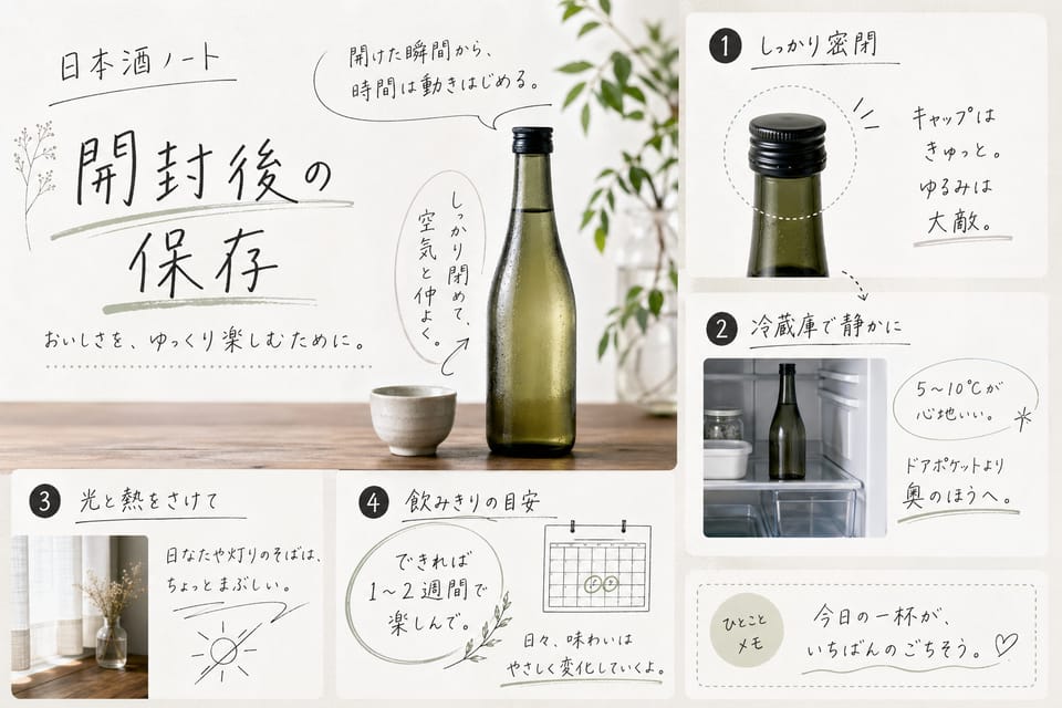 日本酒の保存方法｜開封後・要冷蔵・生酒の扱いまで解説：開封後の保存
