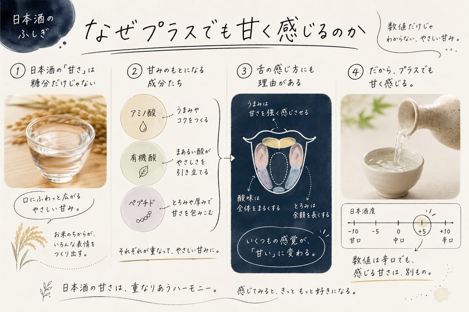 日本酒の甘口辛口とは？日本酒度・酸度の読み方を解説：なぜプラスでも甘く感じるのか