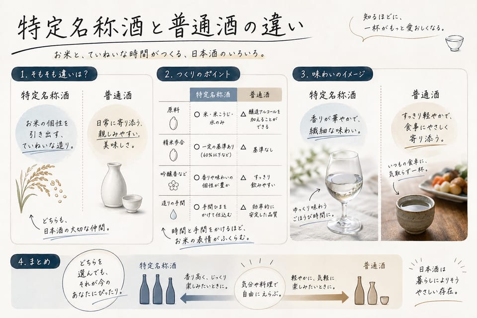 特定名称酒とは？8分類とラベルの読み方を解説：特定名称酒と普通酒の違い