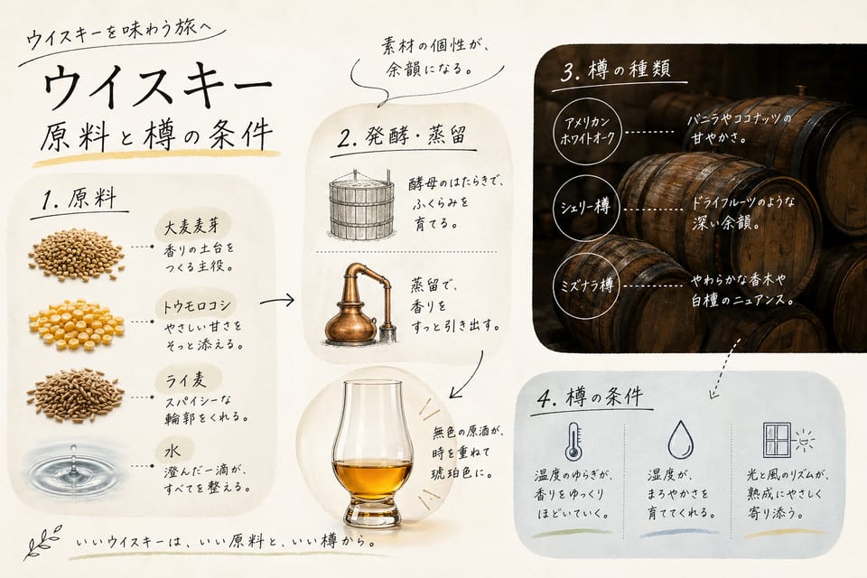 バーボンとは？定義・原料・味・スコッチとの違いを解説：原料と樽の条件