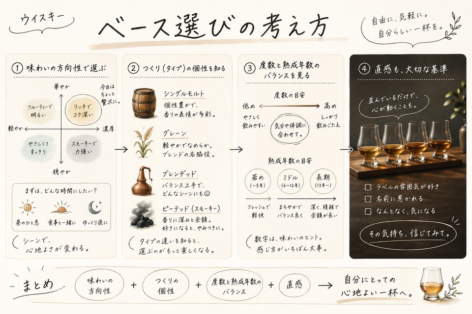 ウイスキーのハイボールとカクテル一覧｜作り方・比率・定番レシピ：ベース選びの考え方