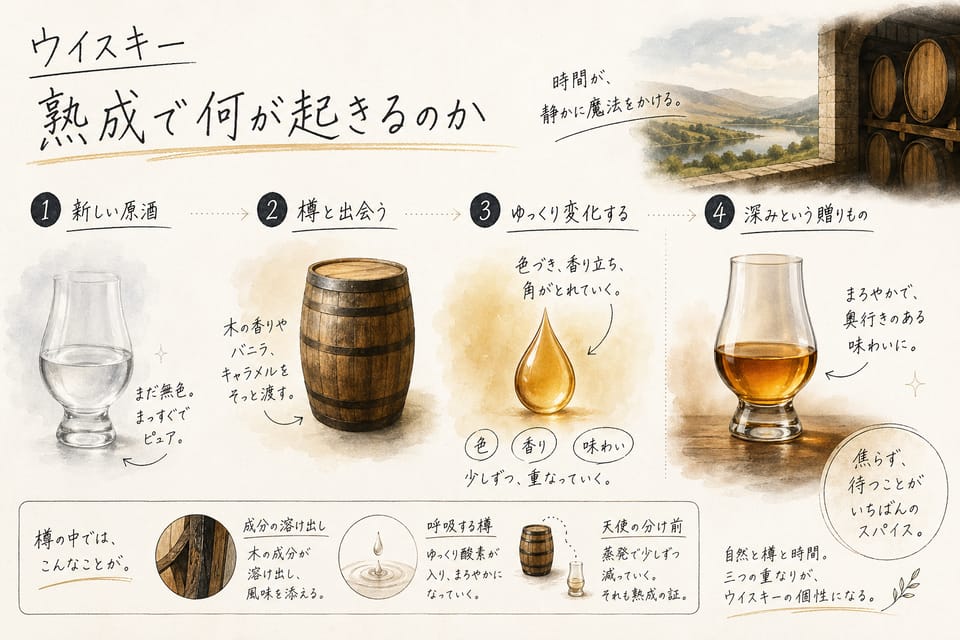 ウイスキーとは？初心者から専門家までわかる完全ガイド：熟成で何が起きるのか