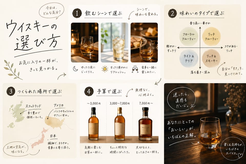 ウイスキーとは？初心者から専門家までわかる完全ガイド：ウイスキーの選び方