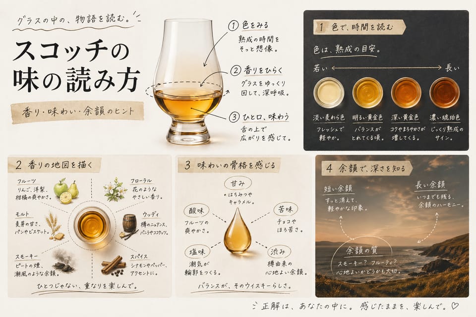 スコッチウイスキーとは？定義・種類・産地・味の特徴を解説：スコッチの味の読み方
