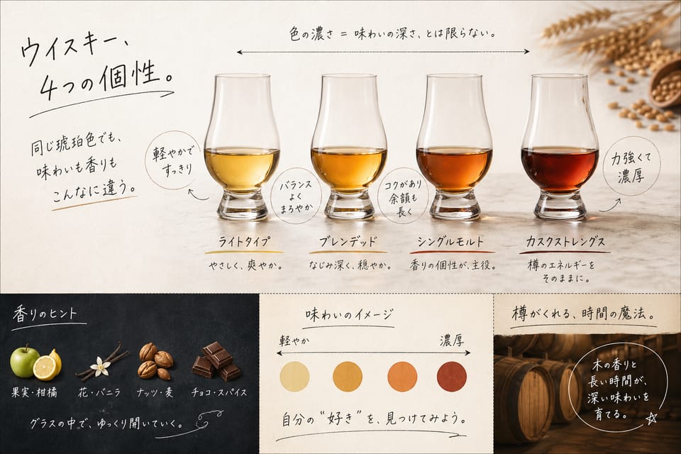 ウイスキーの種類一覧｜定義とスタイルをまとめて解説：原料と蒸留方法による種類