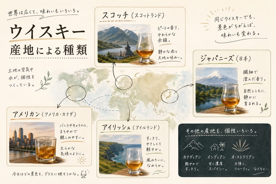 ウイスキーの種類一覧｜定義とスタイルをまとめて解説：産地による種類